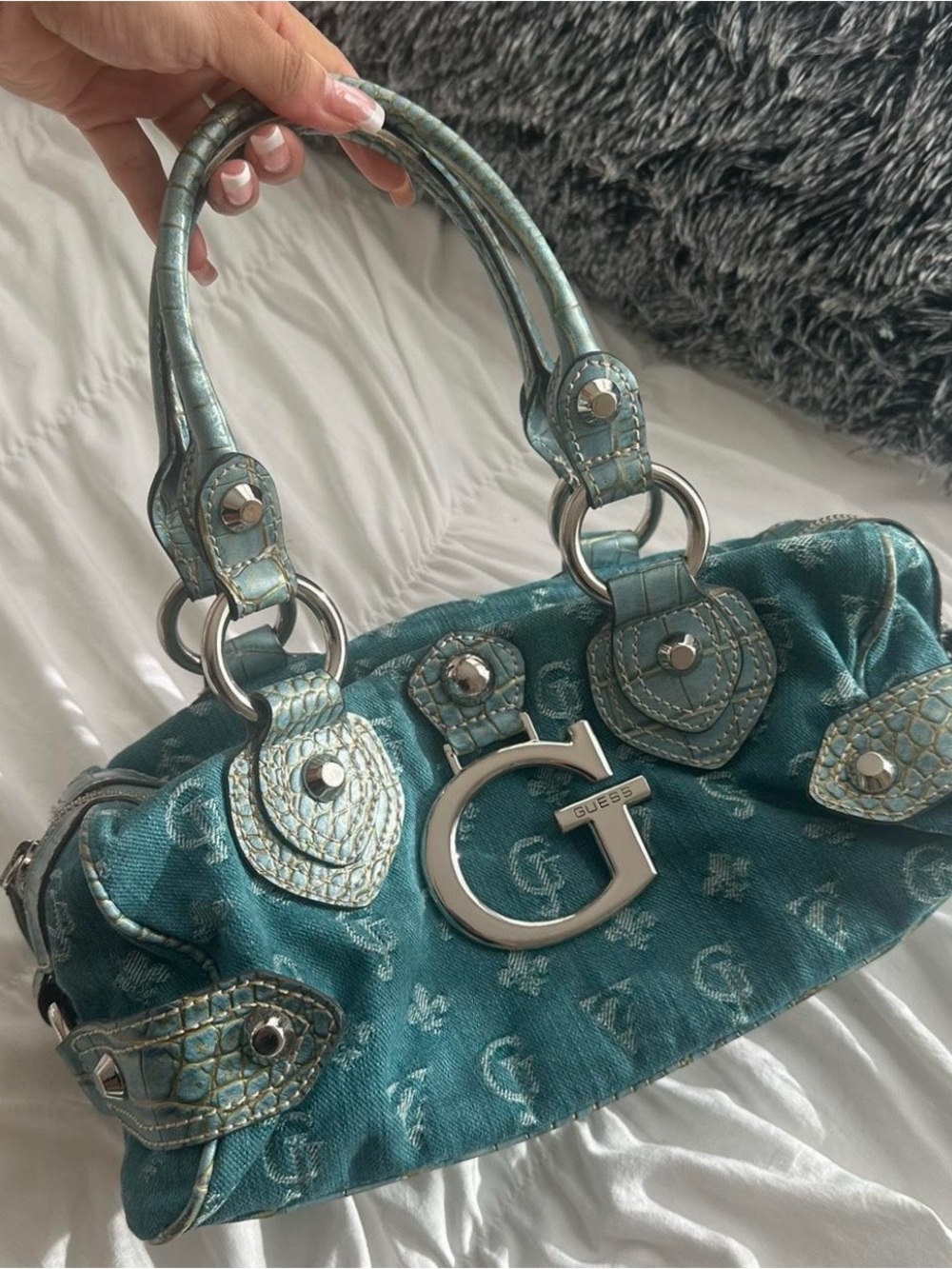 ISO Guess Teal Logo Satchel Willing to Buy!
